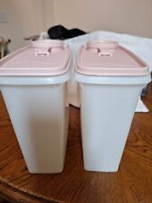  2 Tupperware 469 Cereal Keeper 2 Quart Storage Containers with Pink Lids picture