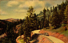 Pecos River Drive, New Mexico - Antique Car - Unposted Linen Postcard picture