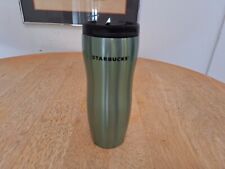 Starbucks 2008 Stainless Steel Light Green Lucy Curved Tumbler, 12 oz. New picture