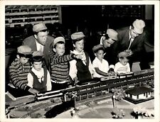 PF31 1950s Orig Photo PRO BASEBALL STARS PLAYING WITH LITTLE KIDS & MODEL TRAINS picture