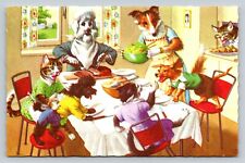 Vintage Eugen Hartung Mainzer Anthropomorphic Dressed Animals Dinner Table Chaos picture