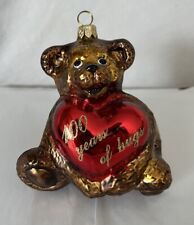 Kurt Adler Polonaise “100 Years of Hugs” Teddy Bear Ornament picture