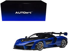 Mclaren Senna Trophy Kyanos Blue and Black with Carbon Accents 1/18 Model Car by picture