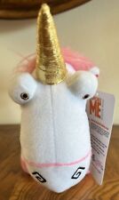 Despicable Me Fluffy Agnes Pink White Gold Unicorn Plush Stuffed Animal Toy picture