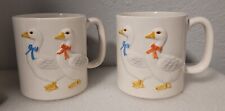 Vintage Otagiri Japan 1983 Coffee Mug Embossed Ducks Country Set Of 2 picture