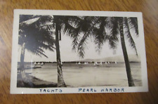 Vintage Early 1940's Yachts Pearl Harbor Honolulu Hawaii 4 1/2 X 2 3/4 Real phot picture