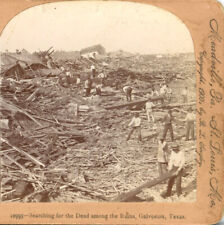 TEXAS, Galveston, Searching for the Dead Among the Ruins--Stereoview F106 picture