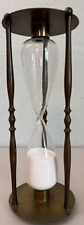 Vintage Brass Hourglass Sand Timer Nautical Instrument Tall 10”x 4