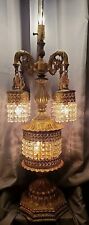 Vintage Large Rare Hollywood Regency Loevsky L&L  Crystal Prism Waterfall Lamp picture