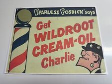 Vintage 1950’s Barbershop 💈 Wildroot Cream Oil Fearless Fosdick picture