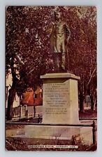 Clermont IA-Iowa, Henderson Statue, Antique, Vintage Souvenir Postcard picture