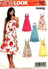 EASY NEW LOOK PATTERN 6557 HALTER OR STRAP SLEEVELESS DRESS FITTED BODICE  8-18 picture