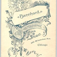 c1880s Chicago, IL Handsome Young Man Cabinet Card Photo Bannhard Art B17 picture