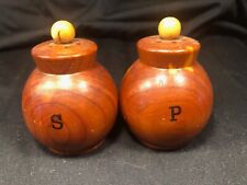 Antique/Vintage  small/mini wooden Salt & Pepper Shakers 2 inches tall picture