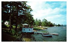Wolfeboro NH New Hampshire Point Breeze Lake Wentworth Dock Chrome Postcard picture