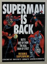 Vintage 1993 Superman poster, 27 x 19 3/4 DC Action Comics promo pin-up:Superboy picture