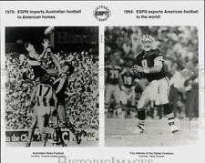 1994 Press Photo Australian Rules Football action and Dallas Cowboy Troy Aikman picture