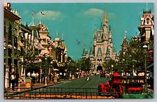 Postcard Walt Disney World Main Street Cinderella Castle Florida picture