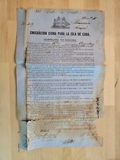 ANTIQUE Cuban Cuba Letter 1857 Slave Chinese Working Contract SIGNED DOCUMENT picture