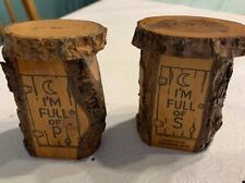 Wooden Outhouse Salt & Pepper Shakers- 3 1/4”. Width: 2”. Length: 2 1/4” picture