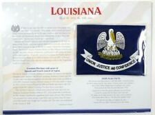 LA Louisiana State Flag Patch with Stats Facts Willabee & Ward Card 9