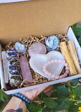 Selenite Heart Cleansing Kit Gift Box Smudge Kit Self Love Box Set picture
