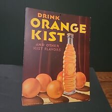 1920's-1930's Kist Orange Soda bottle and oranges Cardboard Sign. picture