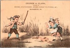 Vintage Antique Trade Card George Clark Books Music Picture Scrap Bloomsburg PA picture