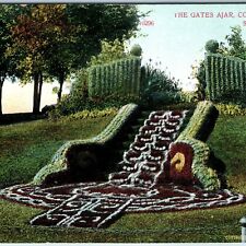 c1910s St. Paul, Minn. Gates Ajar Como Park Symbolic Flowers Landscaping MN A225 picture