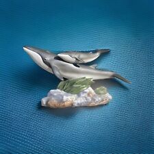 Vtg 2 WHALES Mom And Baby Porcelain Figurine Hand Painted Homco Masterpiece 1995 picture