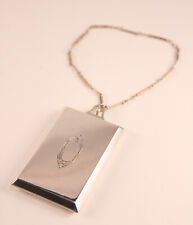 Antique R Blackinton Sterling Silver Art Deco Coin Purse Jewelry Compact + Chain picture