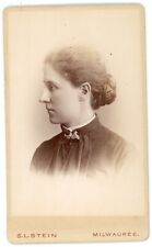 CIRCA 1885 Named Dated CDV Beautiful Profile of Woman Dress Stein Milwaukee, WI picture