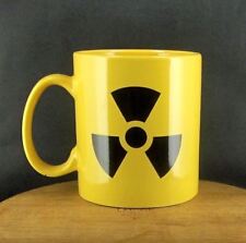 LEFTY'S ONLY Novelty Coffee Cup/Mug Yellow Hazardous Warning Joke Hole In Side picture