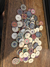 Buttons Lot Of 50+ Mixed Colors Sizes Brights Sewing Crafts Projects Kids Fun picture