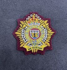 King’s Crown Royal Logistics Corps Cap Badge RLC Embroidered Badge On Maroon picture