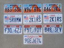 REDUCED $$ LOT of 10 License Plate - Utah Skier, Arch, IGWT &  California RANDOM picture