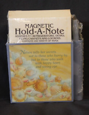 Vtg Magnetic Hold a Note Stationery Set Seashell Pen 200 Sheets Paper Olympicard picture
