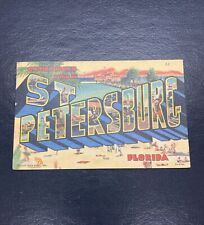 “Greetings From St. Petersburg Florida” Linen Vintage Postcard Curt Teich picture
