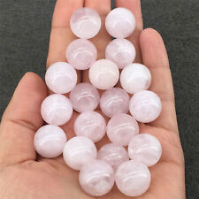 20PCS Pink Quartz Round Stones Crystal Sphere Ball Reiki Healing Natural Gem picture
