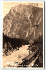 RPPC LOCOMOTIVE TRAIN KICKING MOUNT FIELD HORSE CANYON GOLDEN  BC  POSTCARD picture