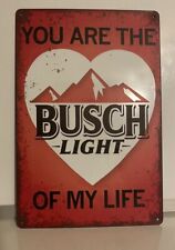 Busch Light Beer Sign - Aluminum Tin - Alcohol  - Metal Poster Heart picture