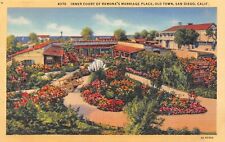 D2238 Inner Court, Ramona's Marriage Place, San Diego, CA - 1933 Teich Linen PC picture