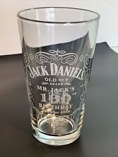 Jack Daniels Old No 7 Mr Jacks 160th Birthday 16 oz Embossed Beer Glass  picture