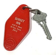 Vintage SUNSET INN Hotel Room Key and Fob  EL PASO TEXAS picture