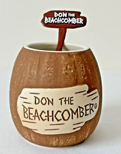 2024 Don The Beachcomber Coconut Tiki Mug Cup w/2 Swizzle Stir Sticks New Box picture
