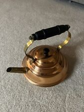 Vintage Coppercraft Guild Copper Teapot Kettle W/Brass Spout & Wooden Handle picture