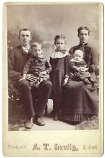 c1880 Beautiful Family Dressed A.T. Lewis Madison SD South Dakota Cabinet Card picture