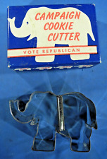 Vintage Campaign Cookie Cutter Tin Elephant GOP Vote Republican Original Box picture