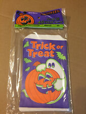 Vintage Halloween Unique Trick or Treat Candy paper Bags GHOST WITH PUMPKIN 40CT picture