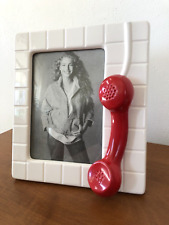 Vintage 80s POSTMODERN Photo PICTURE Frame RED TELEPHONE 90s Memphis POP ART picture